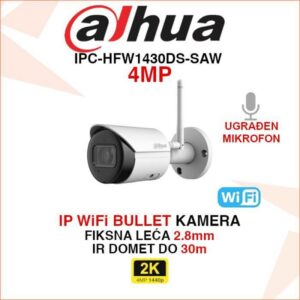 Telecamera Bullet IP 4 Megapixel Wifi con Slot per SD Card